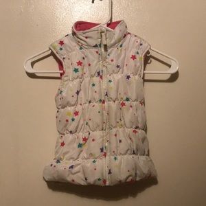 1989 Place Girls 4T White Puffer vest with Star Polka dots